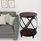 26" Black And Chestnut Solid Wood Round End Table By Homeroots