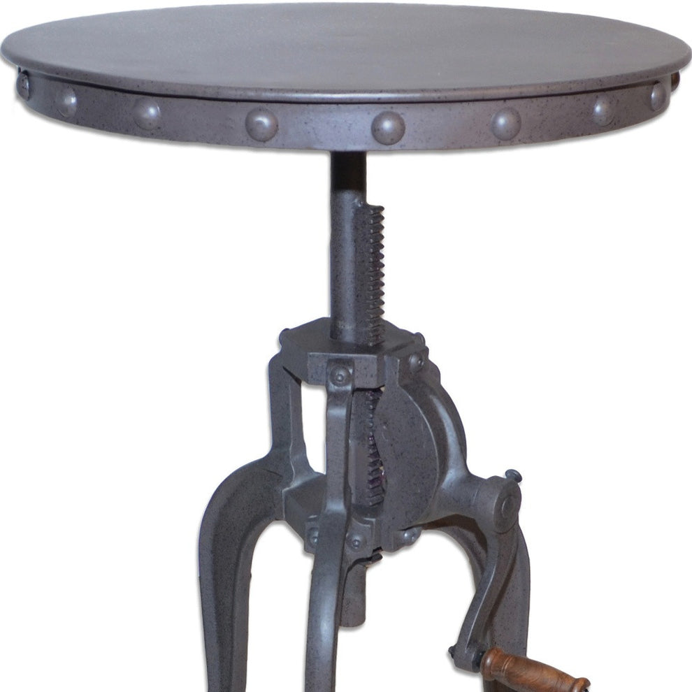 19" Inndustrial And Industrial Metal Round End Table By Homeroots | End Tables | Modishstore - 5