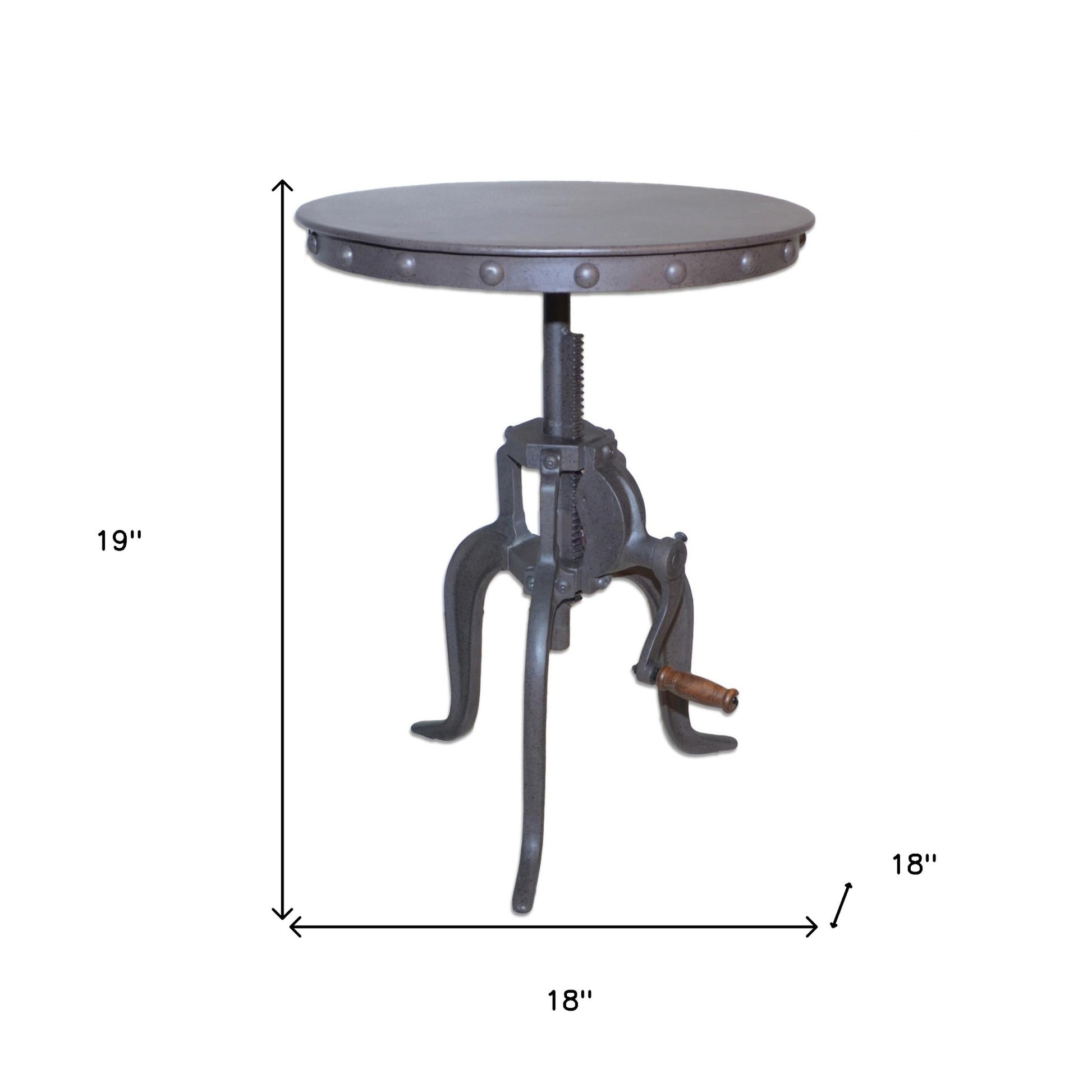 19" Inndustrial And Industrial Metal Round End Table By Homeroots | End Tables | Modishstore - 6