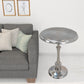 25" Aluminum Metal Textured Round Top End Table By Homeroots