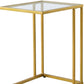 25" Gold And Clear Glass Square End Table By Homeroots | End Tables | Modishstore - 4