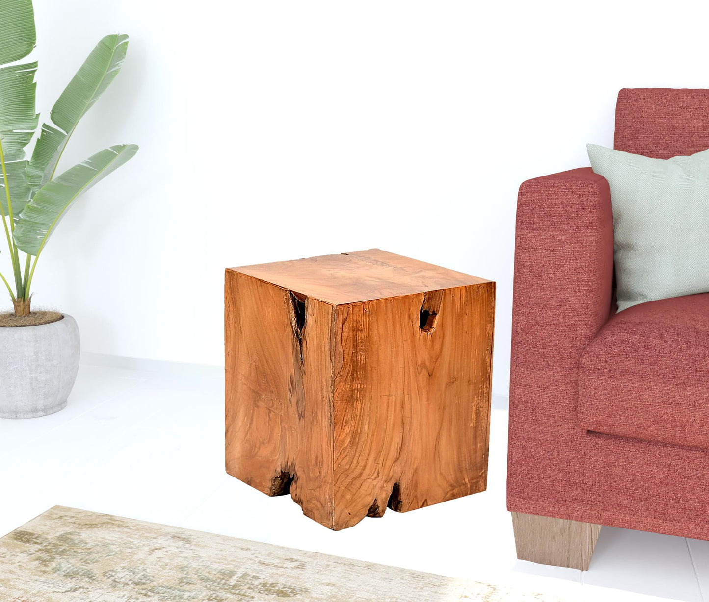 16" Natural Solid Wood End Table By Homeroots | End Tables | Modishstore - 4