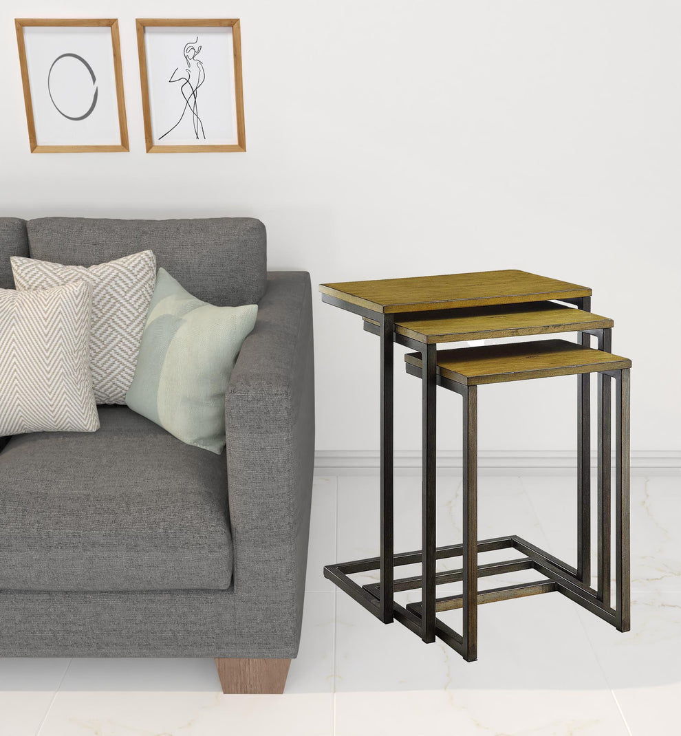 24" Black And Brown Solid Wood Rectangular End Table By Homeroots | End Tables | Modishstore - 2