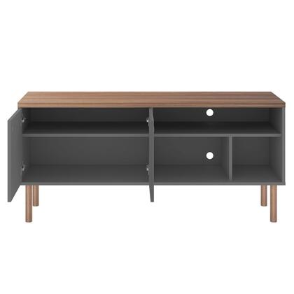 Manhattan Comfort Windsor 53.54 Modern TV Stand with Media Shelves and Solid Wood Legs in Grey and Nature | TV Stands | Modishstore - 8