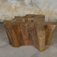 Old Teak Tree Slab Coffee Table-Hollow Center by Artisan Living | Coffee Tables | Modishstore