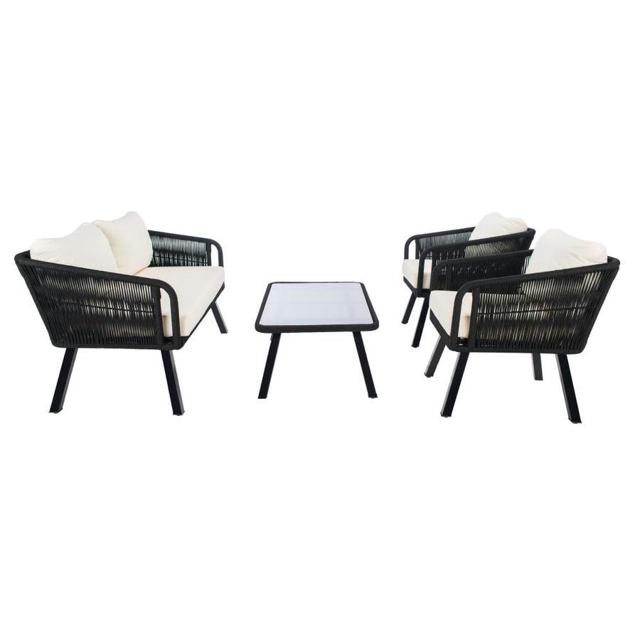 Safavieh Kerson 4Pc Rope Living Set | Outdoor Sofas, Loveseats & Sectionals |  Modishstore  - 3