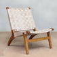 Masaya Lounge Chair - Natural Leather And Teak | Lounge Chairs | Modishstore