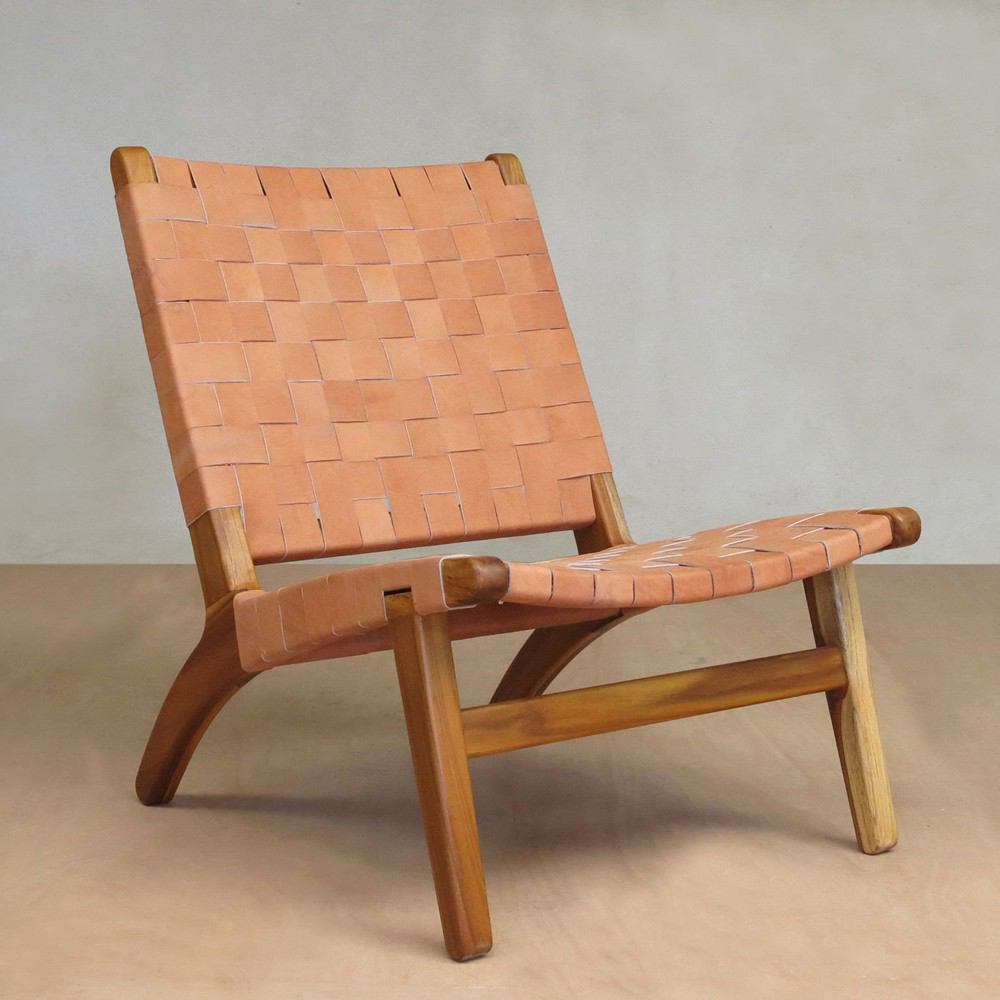 Masaya Lounge Chair - Barley Leather | Lounge Chairs | Modishstore - 13
