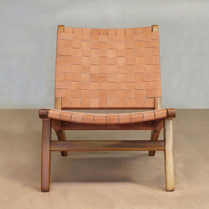 Masaya Lounge Chair - Barley Leather | Lounge Chairs | Modishstore - 18
