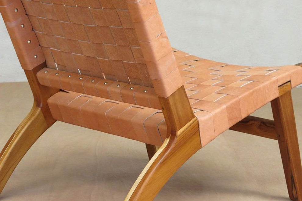 Masaya Lounge Chair - Barley Leather | Lounge Chairs | Modishstore - 15