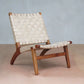 Masaya Lounge Chair - Natural Leather And Royal Mahogany | Lounge Chairs | Modishstore