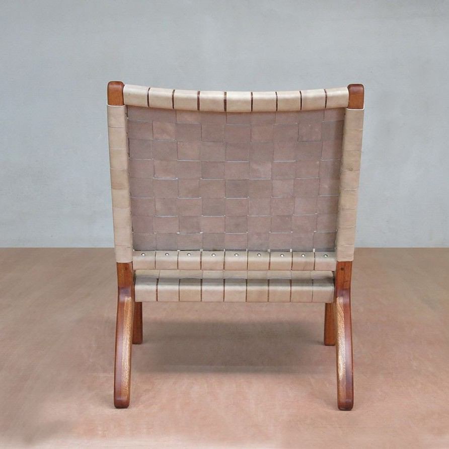 Masaya Lounge Chair - Natural Leather And Royal Mahogany | Lounge Chairs | Modishstore - 5