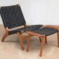 Masaya Lounge Chair - Black Leather And Royal Mahogany | Lounge Chairs | Modishstore - 2