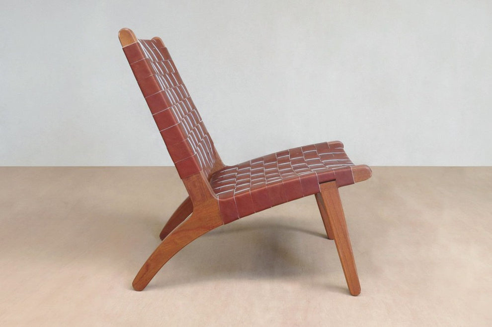 Masaya Lounge Chair - Saddle Leather And Royal Mahogany | Lounge Chairs | Modishstore - 3