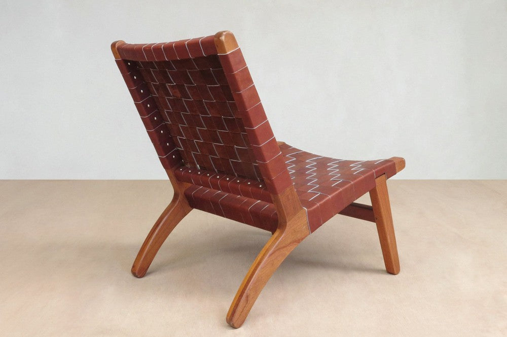 Masaya Lounge Chair - Saddle Leather And Royal Mahogany | Lounge Chairs | Modishstore - 2