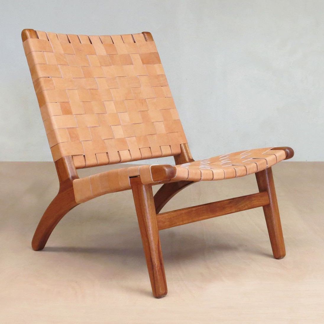 Masaya Lounge Chair - Barley Leather | Lounge Chairs | Modishstore - 11