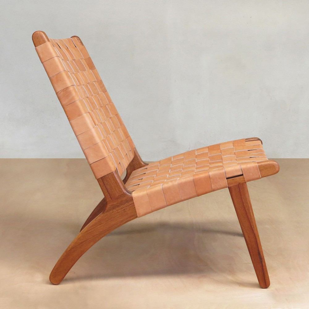 Masaya Lounge Chair - Barley Leather | Lounge Chairs | Modishstore - 12