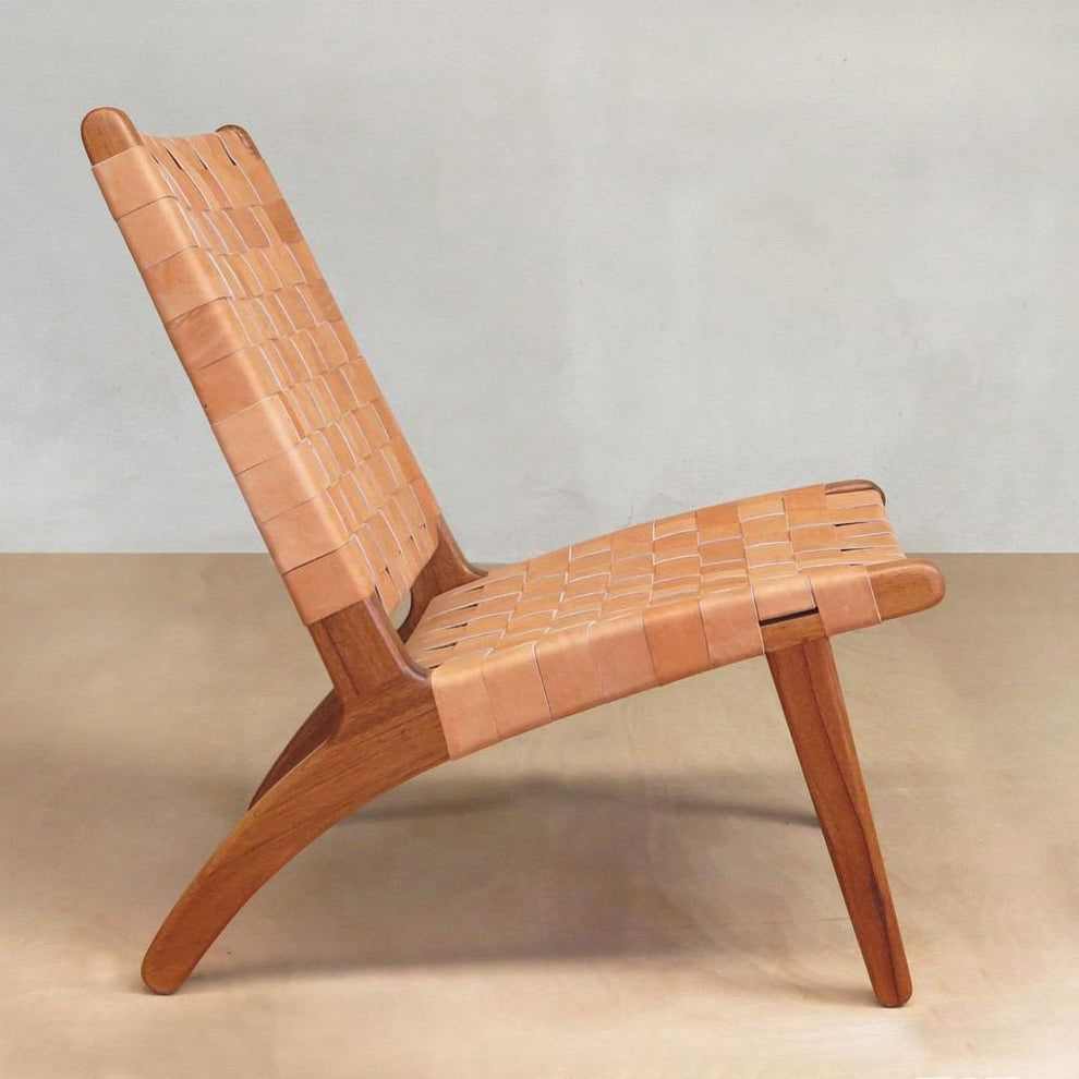 Masaya Lounge Chair - Barley Leather | Lounge Chairs | Modishstore - 10