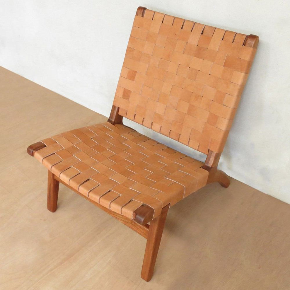 Masaya Lounge Chair - Barley Leather | Lounge Chairs | Modishstore - 7