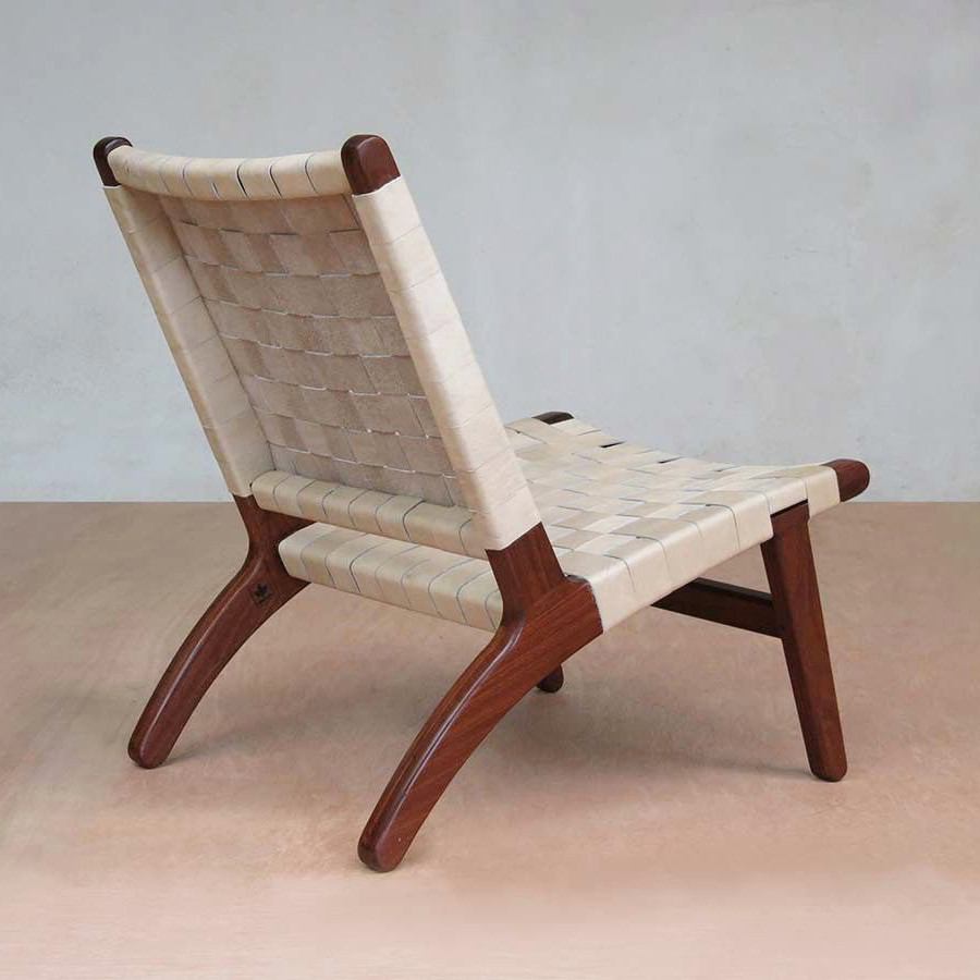 Masaya Lounge Chair - Natural Leather And Rosita Walnut | Lounge Chairs | Modishstore - 5