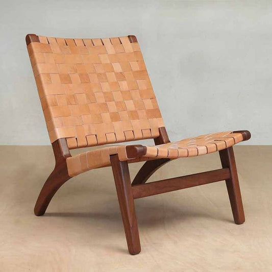 Masaya Lounge Chair - Barley Leather | Lounge Chairs | Modishstore