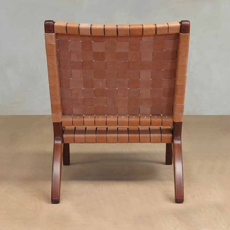 Masaya Lounge Chair - Barley Leather | Lounge Chairs | Modishstore - 3