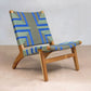 Masaya Lounge Chair - Emerald Coast Pattern and Teak | Lounge Chairs | Modishstore