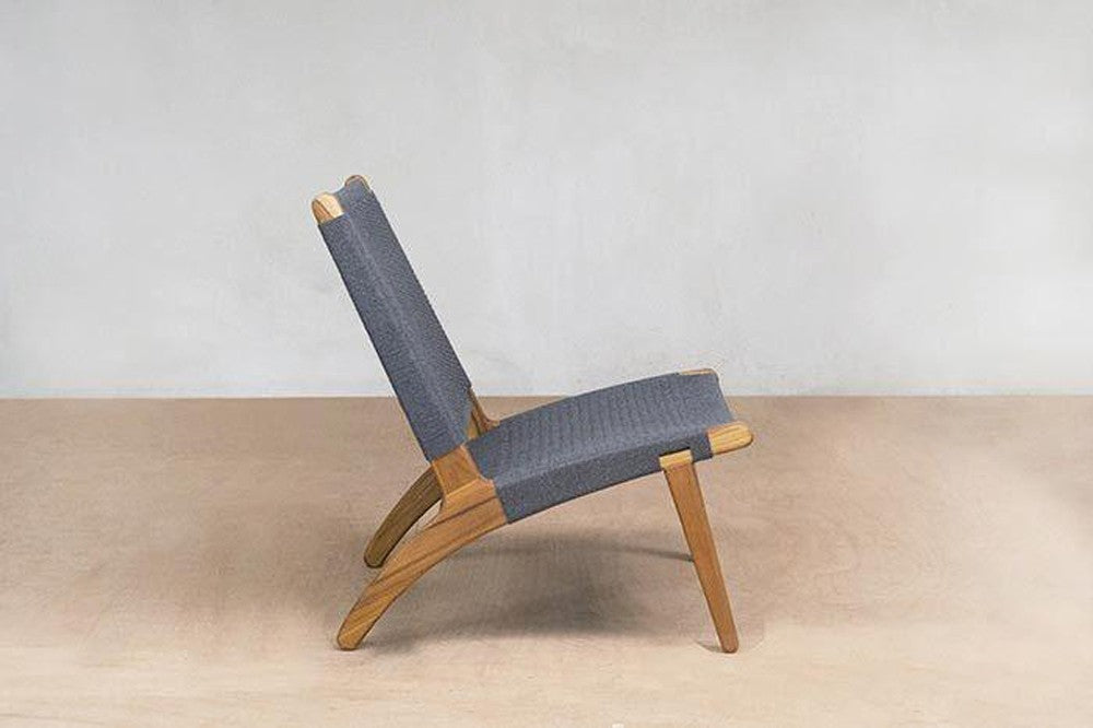 Masaya Woven Lounge Chair - Charcoal | Lounge Chairs | Modishstore - 4