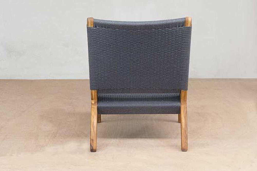 Masaya Woven Lounge Chair - Charcoal | Lounge Chairs | Modishstore - 3
