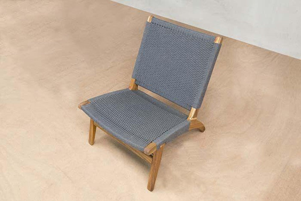 Masaya Woven Lounge Chair - Charcoal | Lounge Chairs | Modishstore - 2