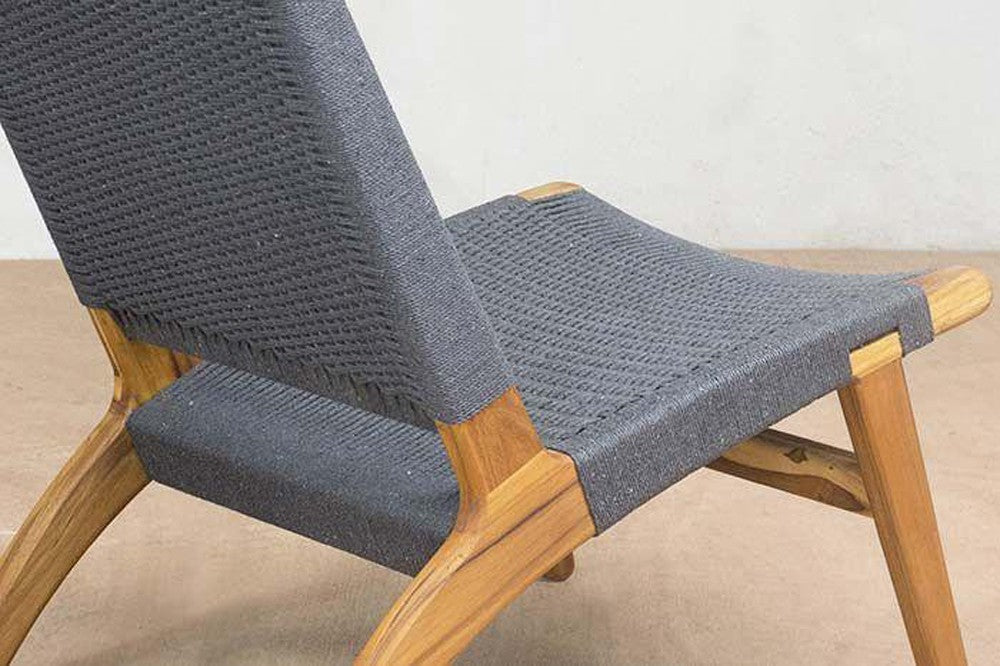 Masaya Woven Lounge Chair - Charcoal | Lounge Chairs | Modishstore - 6