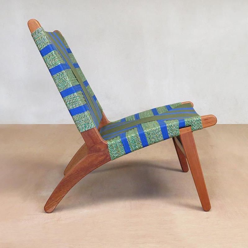 Masaya Lounge Chair - Emerald Coast Pattern And Royal Mahogany | Lounge Chairs | Modishstore - 3