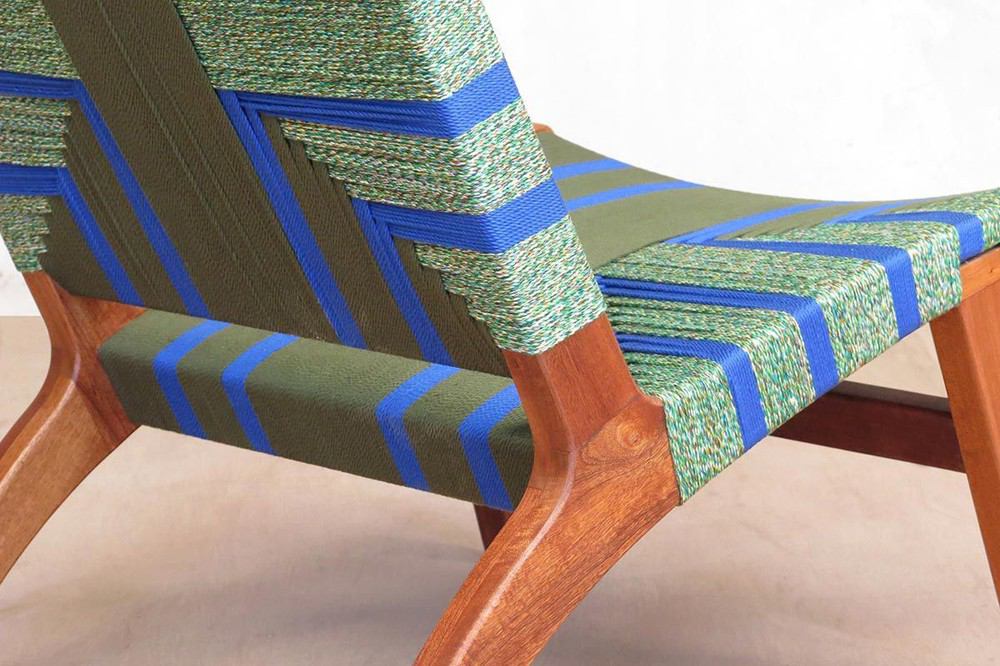 Masaya Lounge Chair - Emerald Coast Pattern And Royal Mahogany | Lounge Chairs | Modishstore - 5