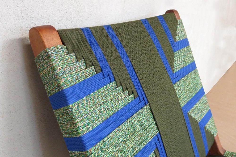 Masaya Lounge Chair - Emerald Coast Pattern And Royal Mahogany | Lounge Chairs | Modishstore - 4