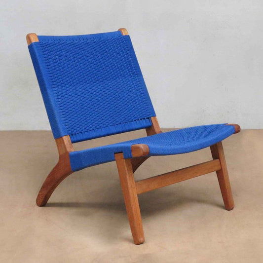 Masaya Lounge Chair - Azulina And Royal Mahogany | Lounge Chairs | Modishstore