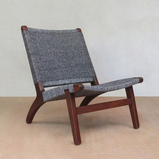 Masaya Lounge Chair - Granito Handwoven Manila And Rosita Walnut | Lounge Chairs | Modishstore