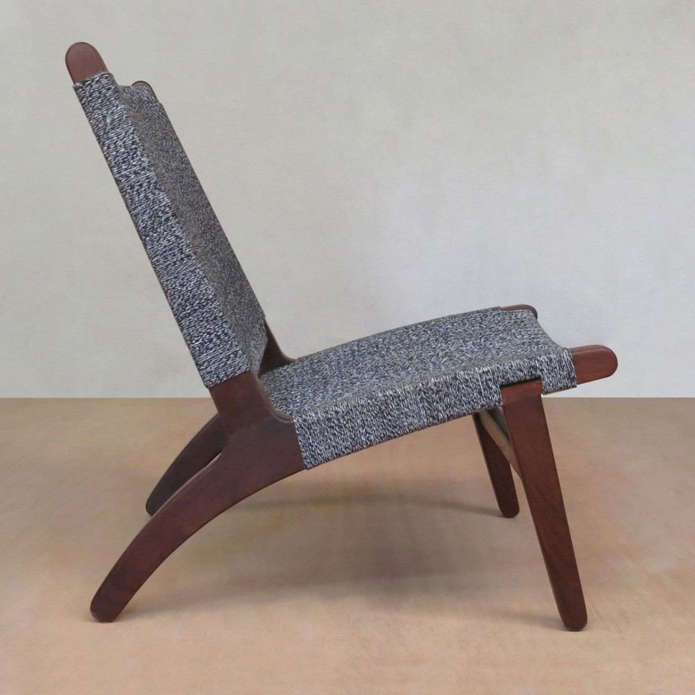 Masaya Lounge Chair - Granito Handwoven Manila And Rosita Walnut | Lounge Chairs | Modishstore - 2