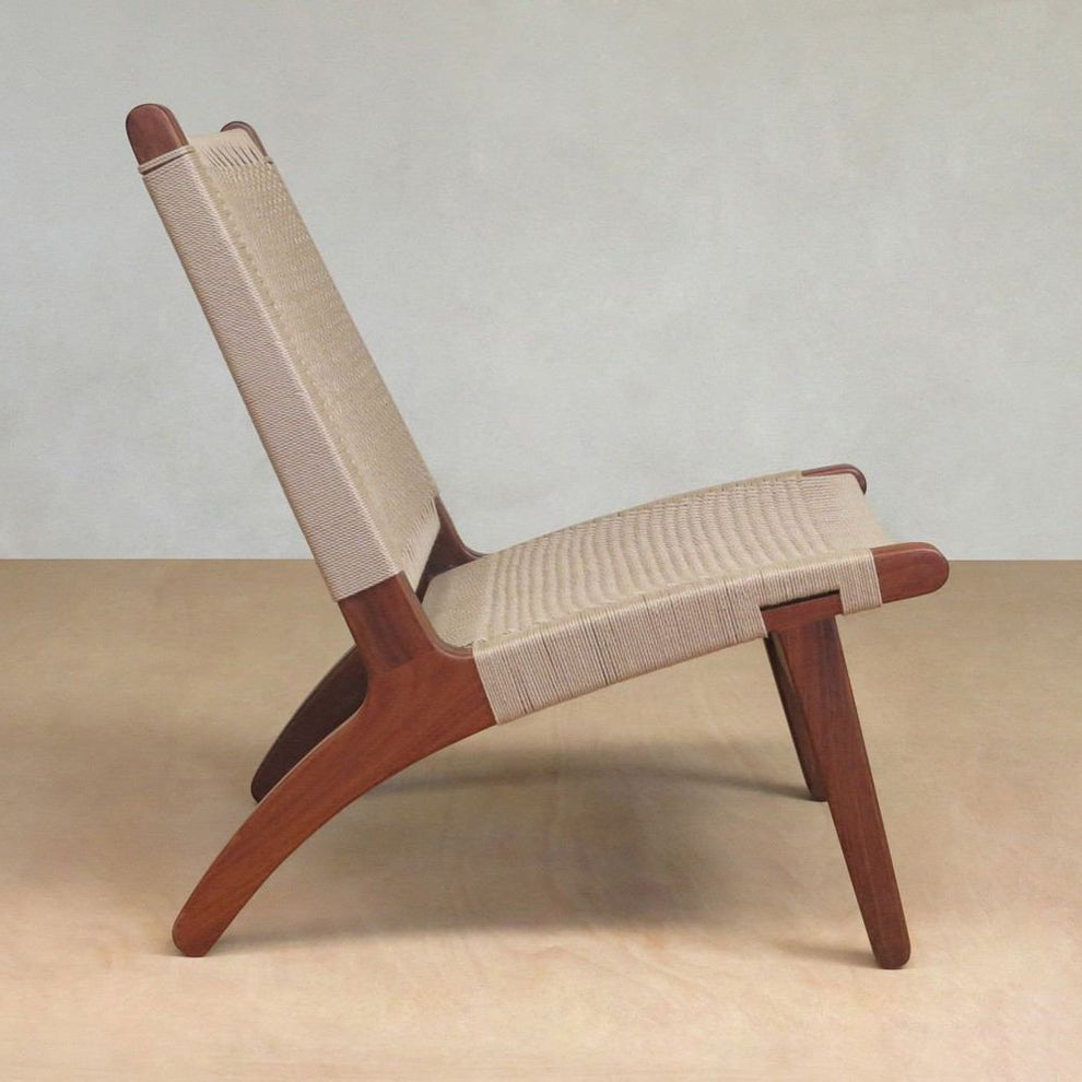 Masaya Lounge Chair - Khaki Handwoven Manila And Rosita Walnut | Lounge Chairs | Modishstore - 2
