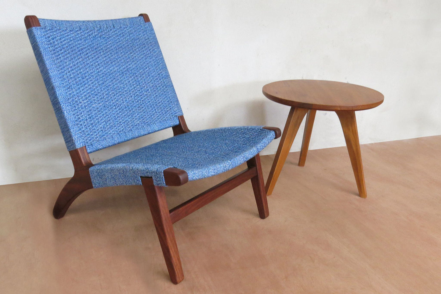 Masaya Lounge Chair - Indigo Handwoven Manila And Rosita Walnut | Lounge Chairs | Modishstore - 5
