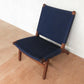 Masaya Lounge Chair - Navy Blue And Rosita Walnut | Lounge Chairs | Modishstore - 2