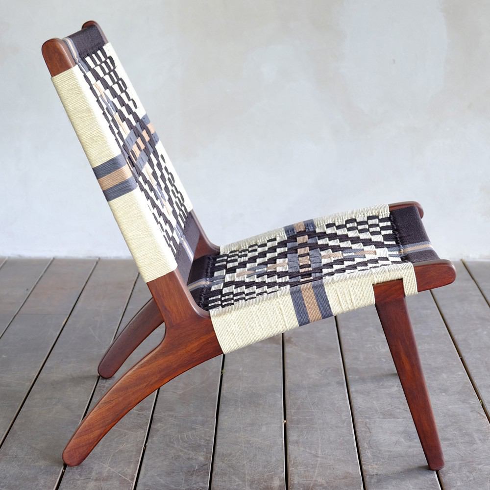 Masaya Lounge Chair - Colonial Pattern & Rosita Walnut | Lounge Chairs | Modishstore - 4