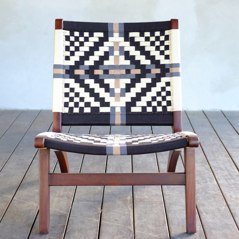 Masaya Lounge Chair - Colonial Pattern & Rosita Walnut | Lounge Chairs | Modishstore - 3