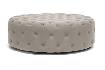 Baxton Studio Cardiff Beige Linen Modern Tufted Ottoman | Ottomans | Modishstore