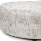 baxton studio cardiff beige script print modern tufted ottoman | Modish Furniture Store-4