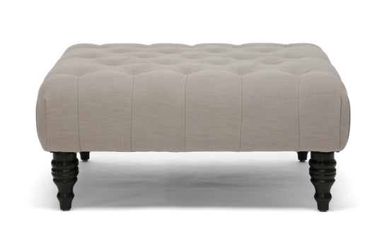 Baxton Studio Keswick Beige Linen Modern Tufted Ottoman | Ottomans | Modishstore