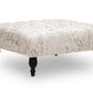 Baxton Studio Keswick Beige Script Print Modern Tufted Ottoman | Modishstore | Ottomans