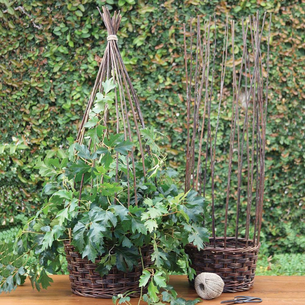 HomArt Willow Gathered Baskets - Set of 2 - natural - Feature Image | Modishstore | Bins, Baskets & Buckets