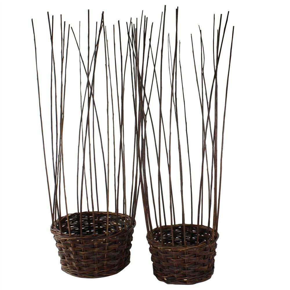 HomArt Willow Gathered Baskets - Set of 2 - natural-2