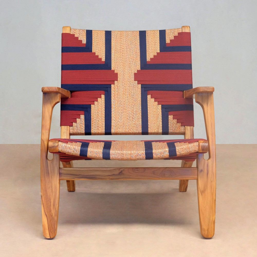 Masaya Arm Chair - Momotombo Pattern & Teak | Armchairs | Modishstore - 3