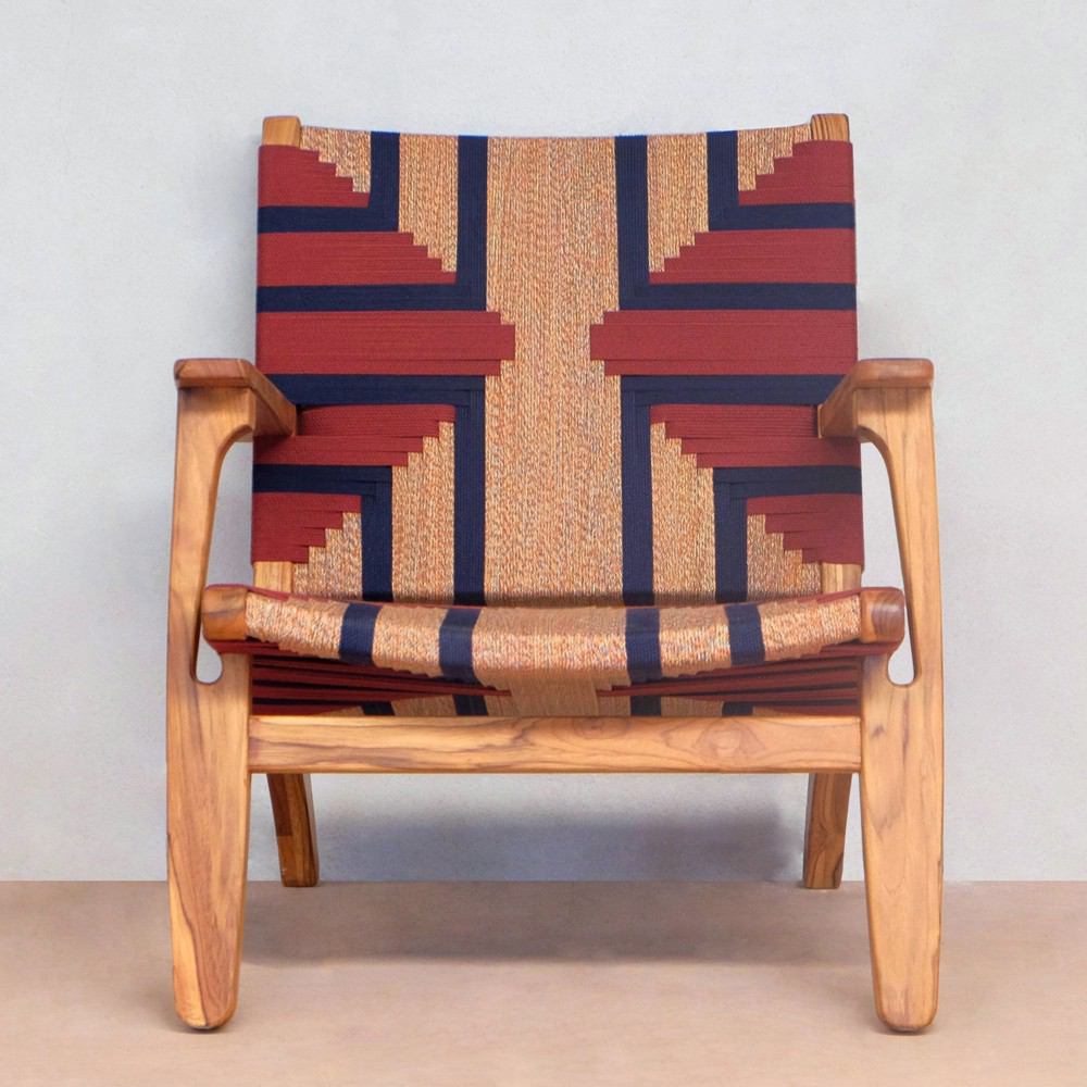 Masaya Arm Chair - Momotombo Pattern & Teak | Armchairs | Modishstore - 2